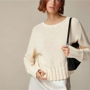 J.Crew Relaxed Crewneck Textured Sweater in Black Size XXL